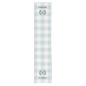 ブルーバッファローチェックファミリーモノグラム |農家 ショートテーブルランナー (正面)