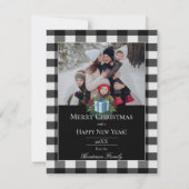 ブルーバッファロープレイドのクリスマスギフト写真 | 青 シーズンカード (正面)