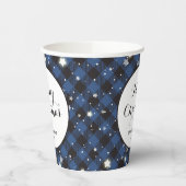 ブルーバッファロープレイドファミリークリスマスパーティー 紙コップ (左)