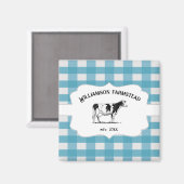 ブルーバッファロープレイドファームカウマグネット マグネット (正面/裏面)