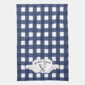 ブルーバッファロープレイドファームチキンキッチンタオル キッチンタオル (縦)