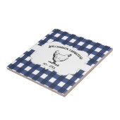 ブルーバッファロープレイドファームチキン装飾品 タイル (側面)