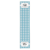 ブルーバッファロープレイドファームピグ ショートテーブルランナー (正面)