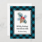 ブルーバッファロープレイドホリデーグリーティングスfromニューホーム 案内ポストカード (正面/裏面)