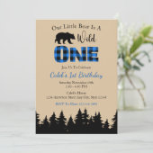 ブルーバッファロープレイドランバージャック1st誕生日 招待状 (スタンド正面)