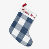ブルーバッファロー チェック モノグラム スモールクリスマスストッキング (正面 (吊り時))