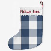 ブルーバッファロー チェック モノグラム スモールクリスマスストッキング (裏面)