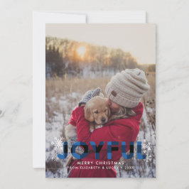 ブルーバッファロー・プラッドの「Joyful」フォトクリスマスカード シーズンカード