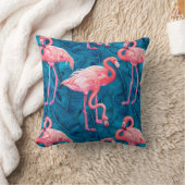 ブルーバナナのフラミンゴ葉ス クッション (ブランケット)