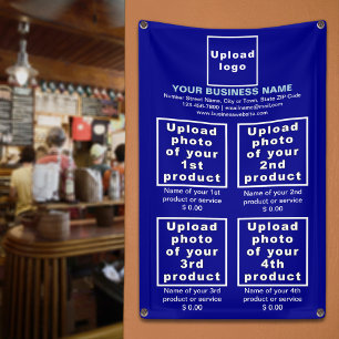 ブルーバナーのビジネス製品またはサービス 横断幕