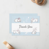 ブルーバニーありがとうノートカード ノートカード (正面/裏面インサイチュ)