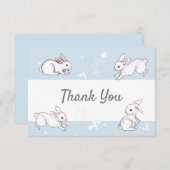 ブルーバニーありがとうノートカード ノートカード (正面/裏面)