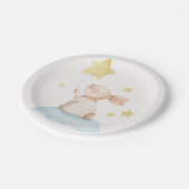 ブルーバニーイエロースターバルーンベビーシャワー ペーパープレート (アングル)