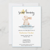 ブルーバニーイエロースターバルーンベビーシャワー 招待状 (正面)