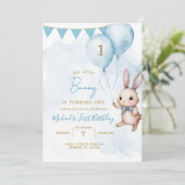ブルーバニーイースターバースデーパーティー 招待状 (スタンド正面)
