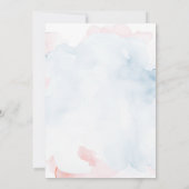 ブルーバニーイースター誕生日カラフルフローラ 招待状 (裏面)