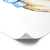 ブルーバニーウォールアート | 水彩うさぎ ポスター (角)