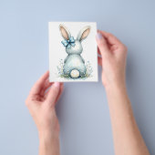 ブルーバニーテールコテージイースターバニーと卵 チラシ (手)