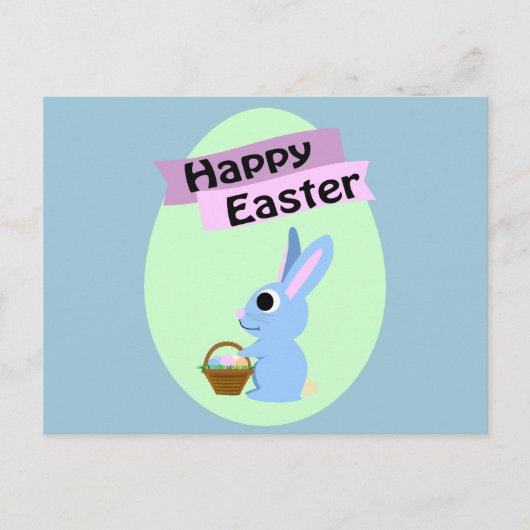 ブルーバニーハッピーイースター シーズンポストカード (正面)
