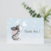 ブルーバニーハート紙吹雪フラットサンキューカード サンキューカード (スタンド正面)