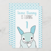 ブルーバニーファースト1歳招待状 招待状 (正面/裏面)