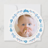 ブルーバニーフォークアートベビー年賀状 シーズンカード (正面)