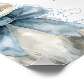 ブルーバニーフローラベビーシャワーウェルカムサイン ポスター