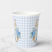 ブルーバニープレイドベビーパーソナライズされたシャワー 紙コップ (右)