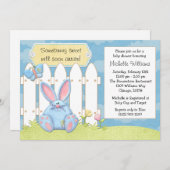 ブルーバニーベビーシャワー招待状 招待状 (正面/裏面)