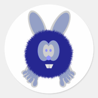ブルーバニーポムポンパルスティッカー ラウンドシール