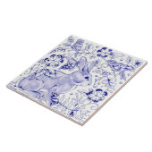 ブルーバニーラビットファームハウスデルフトデダムアート タイル (側面)