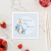 ブルーバニー水彩赤ちゃんシャワー スタンダードカクテルナプキン (インサイチュ)