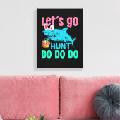 ブルーバニー耳シャークイースターエッグ狩り キャンバスプリント (インサイチュ (リビング))