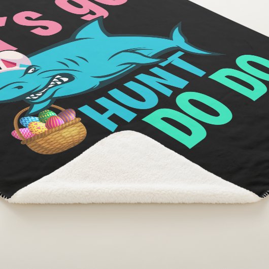 ブルーバニー耳シャークイースターエッグ狩り シェルパブランケット (3/4)