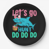 ブルーバニー耳シャークイースターエッグ狩り ペーパープレート (正面)