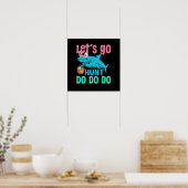 ブルーバニー耳シャークイースターエッグ狩り ポスター (キッチン)