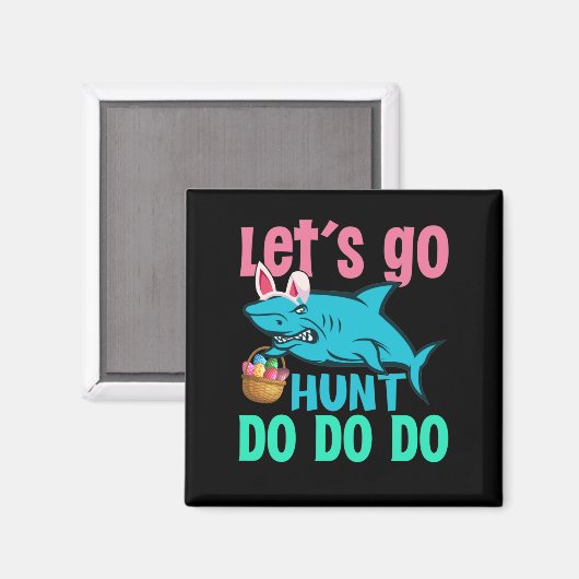 ブルーバニー耳シャークイースターエッグ狩り マグネット (正面/裏面)