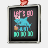 ブルーバニー耳シャークイースターエッグ狩り メタルオーナメント (左)