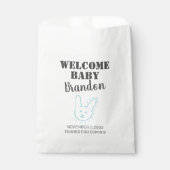 ブルーバニー赤ちゃんシャワーありがとう好意バッグ フェイバーバッグ (正面)