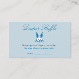 ブルーバニー赤ちゃんシャワーおむつラッフル エンクロージャーカード