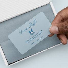 ブルーバニー赤ちゃんシャワーおむつラッフル エンクロージャーカード