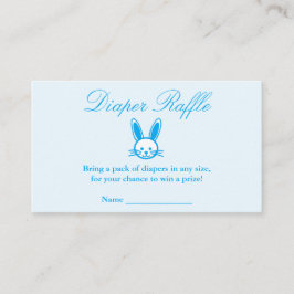 ブルーバニー赤ちゃんシャワーおむつラッフル エンクロージャーカード