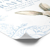 ブルーバニー赤ちゃんシャワーおむつラッフル ポスター (角)