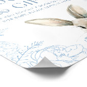 ブルーバニー赤ちゃんシャワーおむつラッフル ポスター (角)