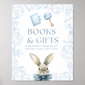 ブルーバニー赤ちゃんシャワーおむつラッフル ポスター (正面)