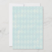 ブルーバニー赤ちゃんシャワー単語スクランブルゲームカード 招待状 (裏面)