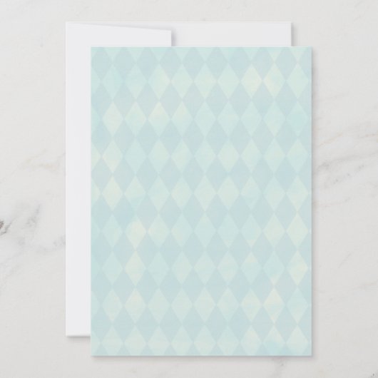 ブルーバニー赤ちゃんシャワー単語スクランブルゲームカード 招待状 (裏面)