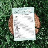 ブルーバニー赤ちゃんシャワー単語スクランブルゲームカード 招待状