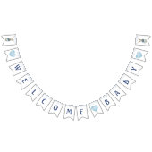 ブルーバニー赤ちゃんシャワー バンティングフラッグ (全)