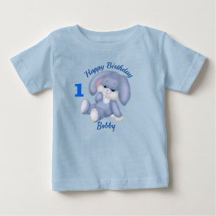 ブルーバニー ボーイズ 1歳の誕生日 名前 年齢 オーダーメイド ベビーTシャツ